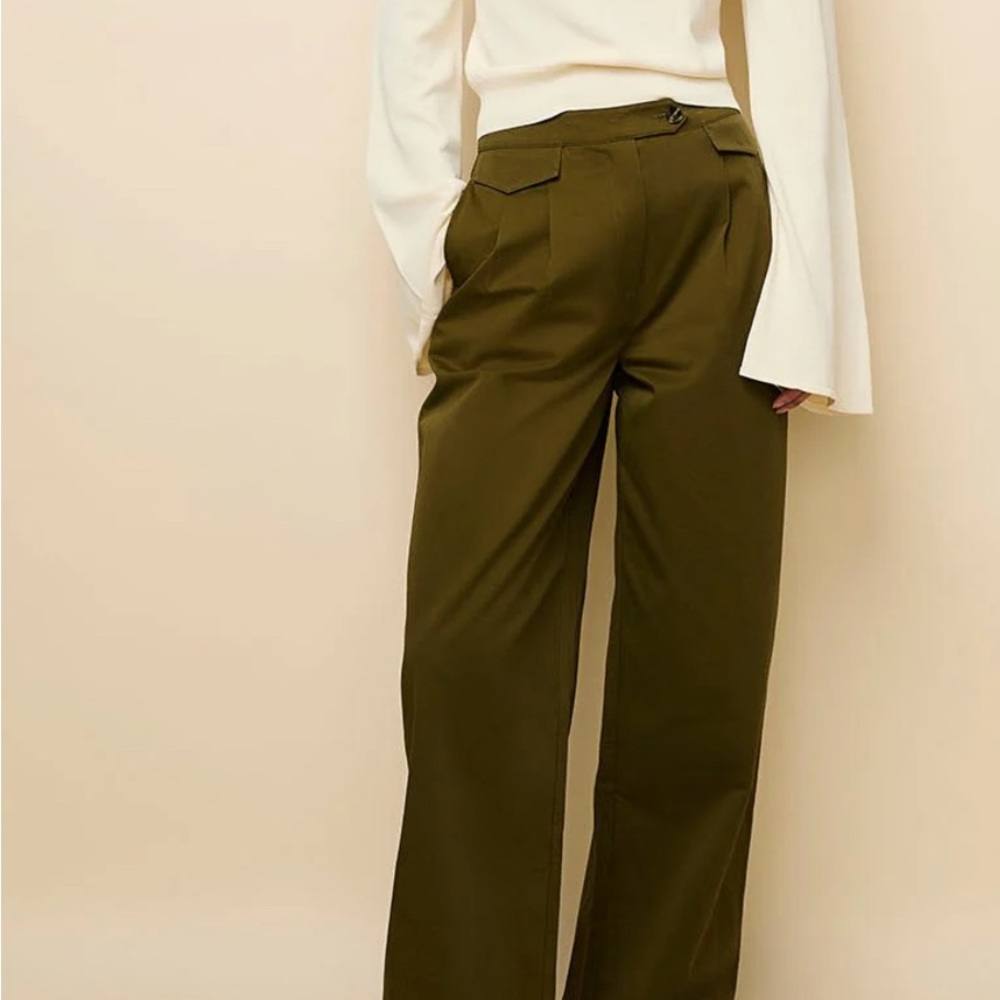 SOLID & STRIPED Green Wide Leg Pants